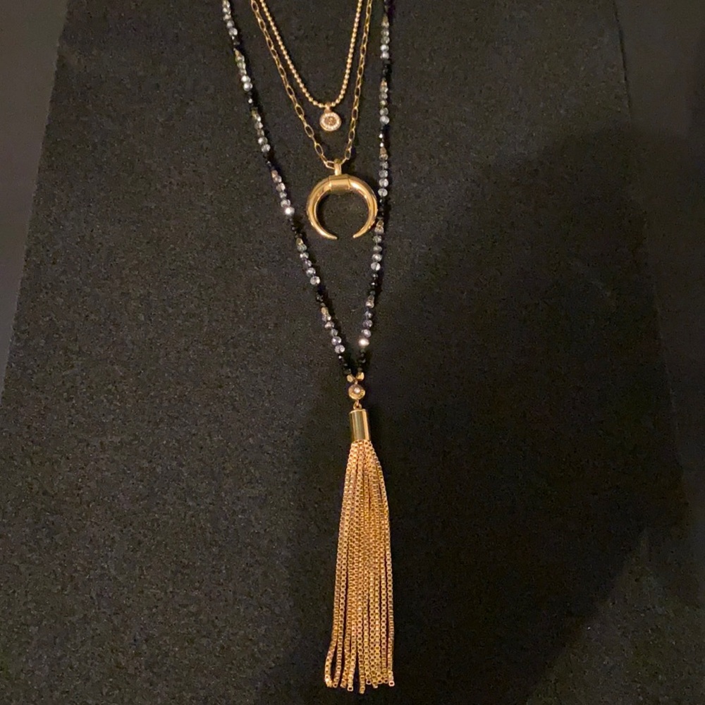 Henri Bendel black and gold necklace